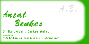 antal benkes business card